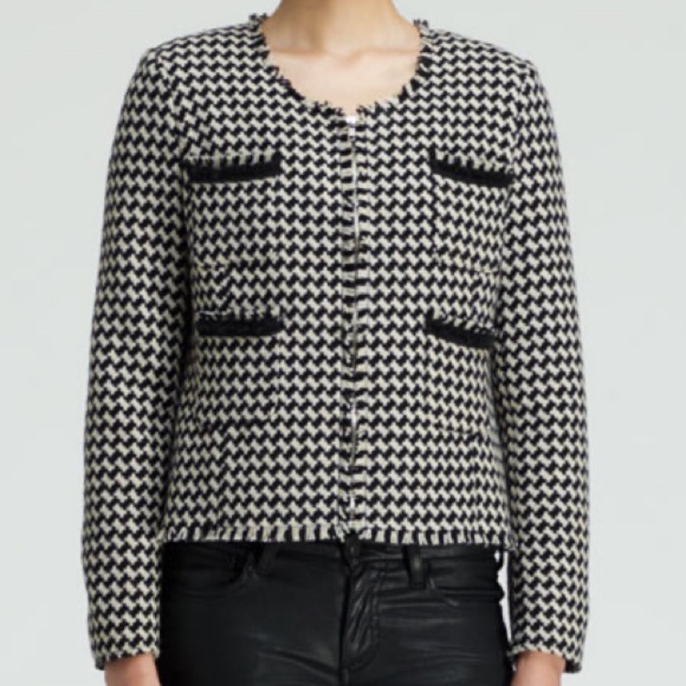 Joie Lyris Cropped Houndstooth Jacket